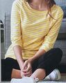 Damen Shirt mit 3/4-Arm Gelb Baumwolle Neu