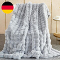 SHANNA Kuscheldecke Kaninchen Plüsch Decke Super Soft Wohndecke Dick 1000 G/M² F