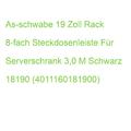 As-schwabe 19 Zoll Rack 8-fach Steckdosenleiste Für Serverschrank 3,0 M Schwarz