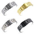 18/20/22/24mm Ersatz für gebogene Rostfreier Fest Stahl-Metall-Uhrenarmband