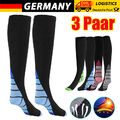 3Paar Kompressionsstrümpfe Stützstrümpfe Sport Ausdauer Durchblutung Herren Dame