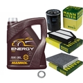 MANN-FILTER Inspektionspaket MANNOL 5L Energy 5W-30 für Honda CR-V III 2.0i-VTEC