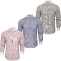 Xact Herren Langarmhemd, Streifenmuster, Penny-Clubkragen, Slim Fit