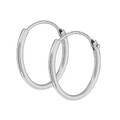 Creolen 585 14 Karat Weißgold - Massive Ohrringe - Ohrschmuck - Rund  - 15 mm