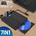 7 in 1 USB 3.0 Externes CD/DVD Laufwerk Brenner Player mit Type C für Laptop PC