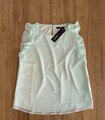Neu Esprit Collection Hochwertige Leichte Bluse Top Mit Rüschen Gr. M Mintgrün