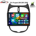 9" 2G+64G Android 13 Autoradio Carplay Für Peugeot 206 2001-2008 WIFI GPS Navi