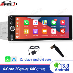 Autoradio 1 DIN Mit Android 13 2G+64G Apple Carplay GPS Navi RDS Bluetooth WIFI