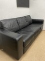 Couch Sofa Leder Schwarz Klassiker Design
