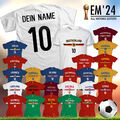 EM Europa Meisterschaft 2024 Fußball Fan Trikot T-Shirt Name & Zahl Deutschland