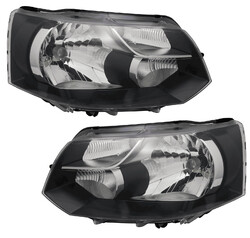 Scheinwerfer Schwarz Für VW T5 Transporter Multivan ab 09/2009- / LINKS + RECHTS