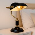 Tischleuchte Bankerlampe Schreibtischlampe Wohnzimmerlampe anthrazit gold LED