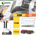 CONENTOOL 6 Zoll Akku Kettensäge Mini Elektro Motorsäge Handkettensäge 2500mAh