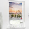 Lichtblick Rollo Klemmfix, ohne Bohren, Verdunkelung, Nordseestrand  Rot