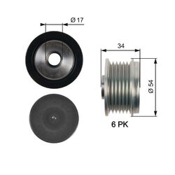 GATES (OAP7135) Freilauf Lichtmaschine Generator für BMW OPEL SAAB CHEVROLET