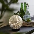 LED Solar Leuchte Glory Kugel transp.Bruchglas warmweise LED Tischleuchte Garten