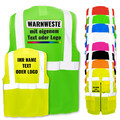 Warnweste mit Reißverschluss und Taschen *  Aufdruck mit Logo selbst gestalten