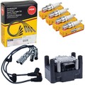 NGK ZÜNDKABELSATZ+KERZEN+SPULE passend für 1.6+2.0 VW GOLF 6 SKODA FABIA I SEAT