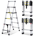 Teleskopleiter 1.4+1.7m/1.7+2m/2+2.3m Klappleiter A-Frame Gerüstleiter Garten