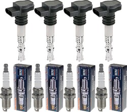 4x NTY Zündspule + BERU Zündkerze für Hyundai i30 FD 1.4 KIA Venga YN 1.6 CVVT