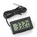 Digital LCD Thermometer Temperaturüberwachung mit externer Sonde schwarz