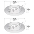 2x TOPRAN BREMSSCHEIBEN 253mm VOLL HINTEN passend für FORD FIESTA FOCUS SCORPIO