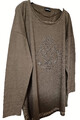 neue Jerseybluse SAMOON 95% Baumwolle Glitzer Braun Gr. 52/54 s. Maße unten!