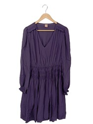 HUGO BOSS Langarmkleid Damen Kleid Gr. DE 40 dunkelviolett Casual-Look