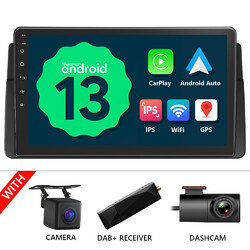 CAM+DVR+DAB+Für BMW E46 Android 13 9" IPS Touch Autoradio CarPlay Navi Bluetooth