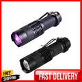 Handheld Mini Zoombare UV-Ultraviolett-Schwarzlicht-Taschenlampe, wiederaufladba