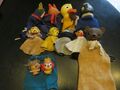 DDR Handpuppen Fingerpuppen, Kasper, Pitty Platsch, Schnatterinchen, Elster, Bär
