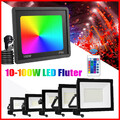 LED Fluter Außen Strahler 10-100W Flutlicht RGB Scheinwerfer Gartenlampe Dimmbar
