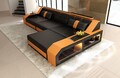 Sofa Leder Eckcouch Ledersofa USB Ecksofa Weiß Schwarz Ledercouch Arezzo L Form