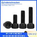 Zylinderschrauben DIN912 Schwarzer hochfester Stahl 12.9 Innensechskant M1.4-M12