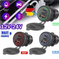 12V QC 3.0 PD USB Auto KFZ Steckdose Dual USB Ladegerät Buchse Dose KFZ Einbau-