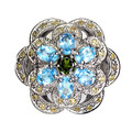 925 Sterlingsilber Ring Rund Chrome Diopsid Topas Edelstein Schmuck Größe 8