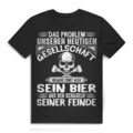 Schwarzer Humor T-Shirt – Bier trinken aus Schädeln Feinde Spruch Bio Herren