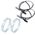 2x ABS-SENSOR + 2x ABS-RING HINTEN FÜR BMW 1er E81 E82 E87 3er E90 E91 E92 E93