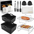 10-Teiliges Heißluftfritteusen Zubehör Für Ninja Foodi AF400EU AF300EU Dual Pan