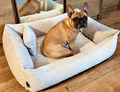 4L Textil TEO Kuscheliges Hundebett abwaschbar Hundekorb Hundekörbchen 4 Größen
