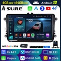 DAB+ 4+64G CarPlay Android 13 Autoradio Kam Für VW GOLF 5 6 Plus Polo Caddy Bora