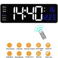 Große LED Digital Wanduhr mit Datum Temperatur Display Alarm Clock Fernbedienung