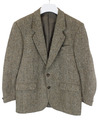 Harris Tweed Blazer Herren (UK) 40R Wolle Einreihige Kerbe Revers Kragen