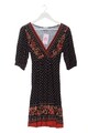 OASIS Kurzarmkleid Damen Gr. DE 38 schwarz-pink-rot Casual-Look