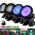 1x4x LED RGB Aquarium Unterwasser Tauch Pool Teich Lampe Garten Beleuchtung