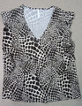 Imperial Bluse Tunika Shirt Gr.L Ärmellos mit Rüschen Braun/Beige