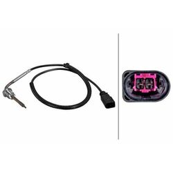 1x Sensor, Abgastemperatur HELLA 6PT 010 376-801 passend für AUDI MAN VW