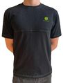 John Deere T-Shirt mit Ziersaum Herren Schwarz mit Logo Kurzarm Baumwolle 