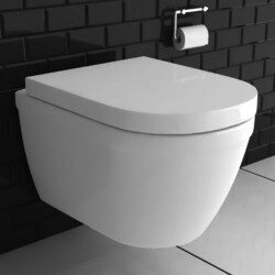 Spülrandlose Toilette Wand WC Kurze Ausladung Hänge WC Tiefspüler inkl. WC Sitz