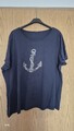 Damen T-SHIRT GRÖßE 52/54 , BLAU MIT MUSTER 
